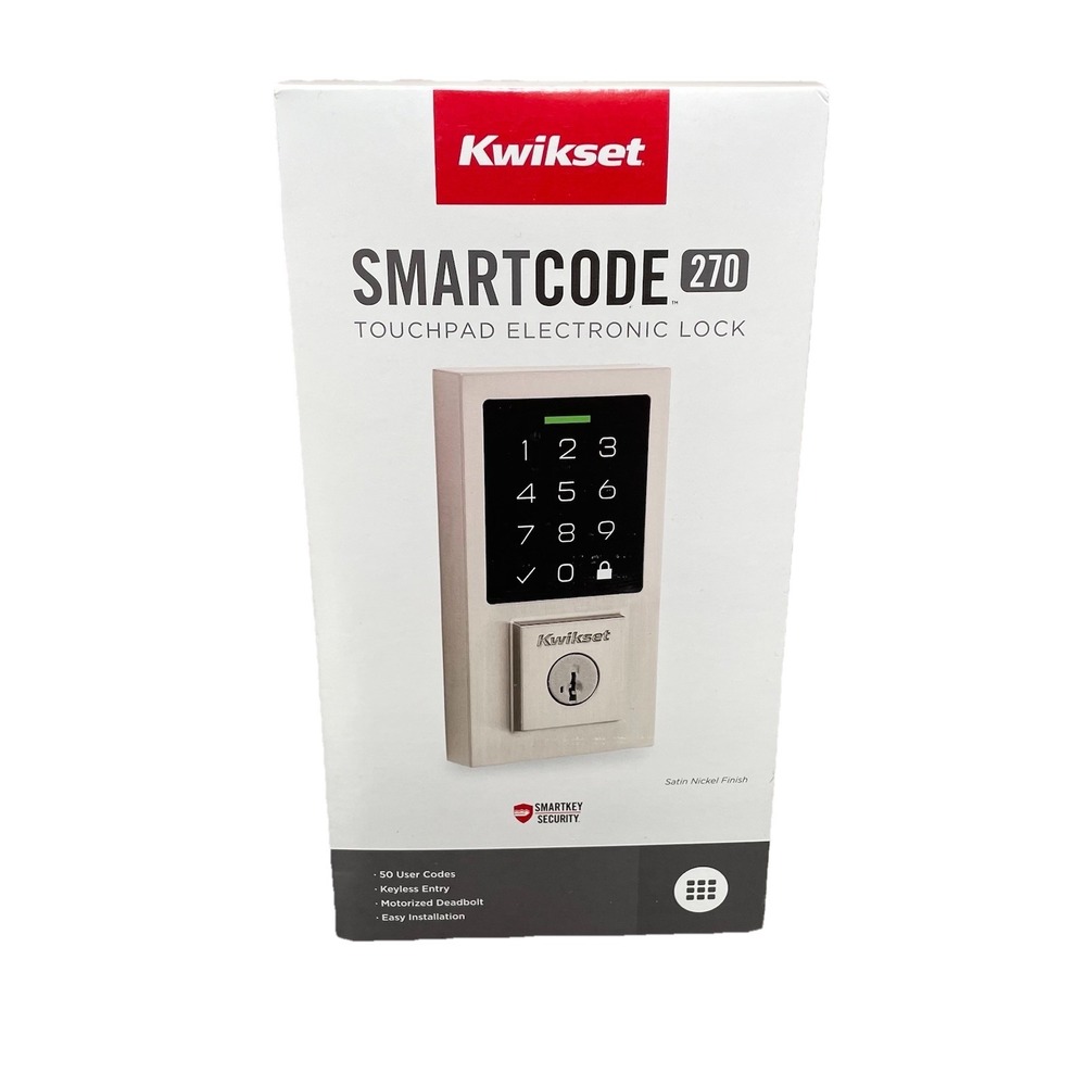 Kwikset SmartCode 270 Touchpad Electronic Deadbolt In Satin Nickel 992700004 NEW